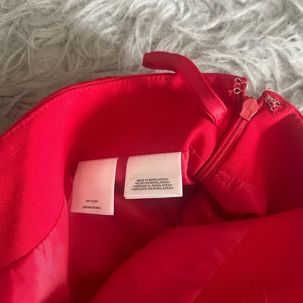 Nine West Bright Red A-Line Belted Skirt